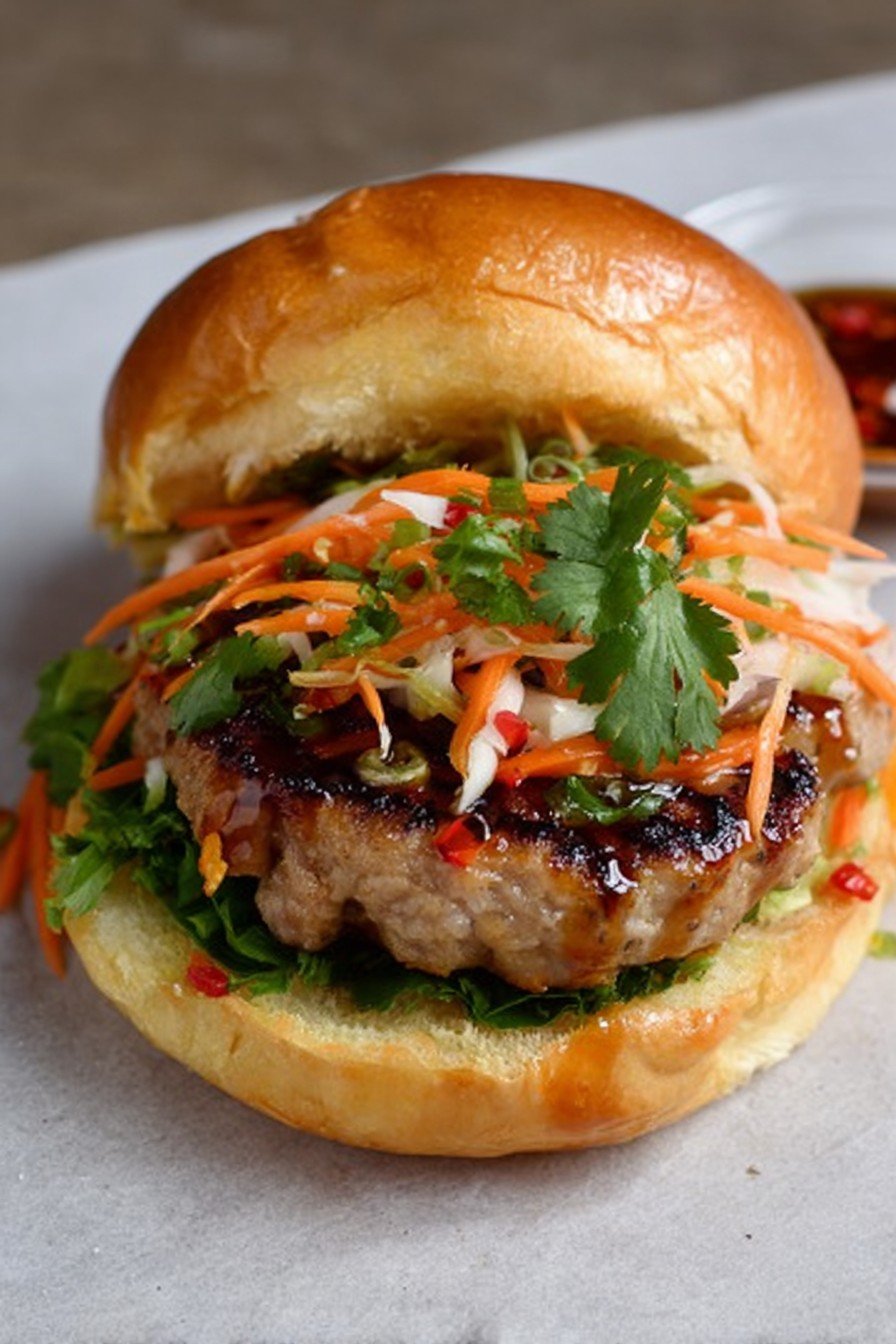 Pork Banh Mi Smash Burgers