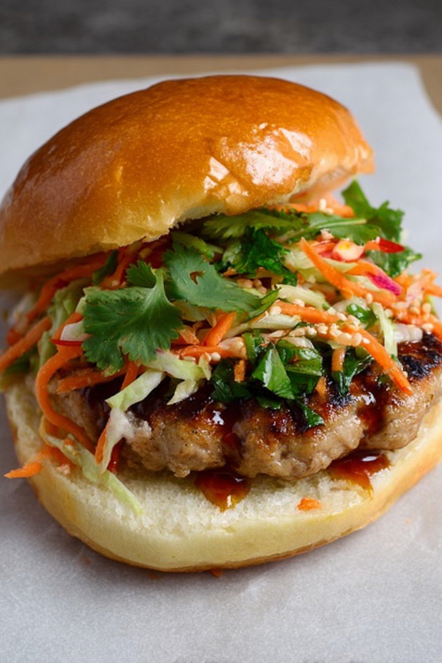 Pork Banh Mi Smash Burgers