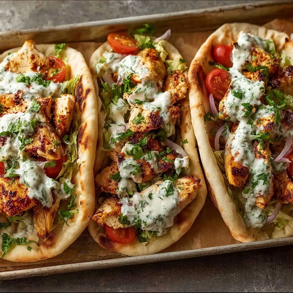Sheet Pan Chicken Pitas with Herby Ranch Recipe