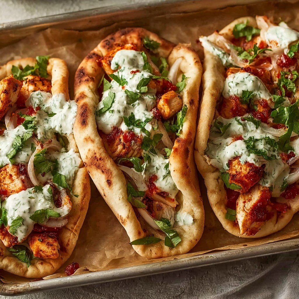 Sheet Pan Chicken Pitas with Herby Ranch Recipe