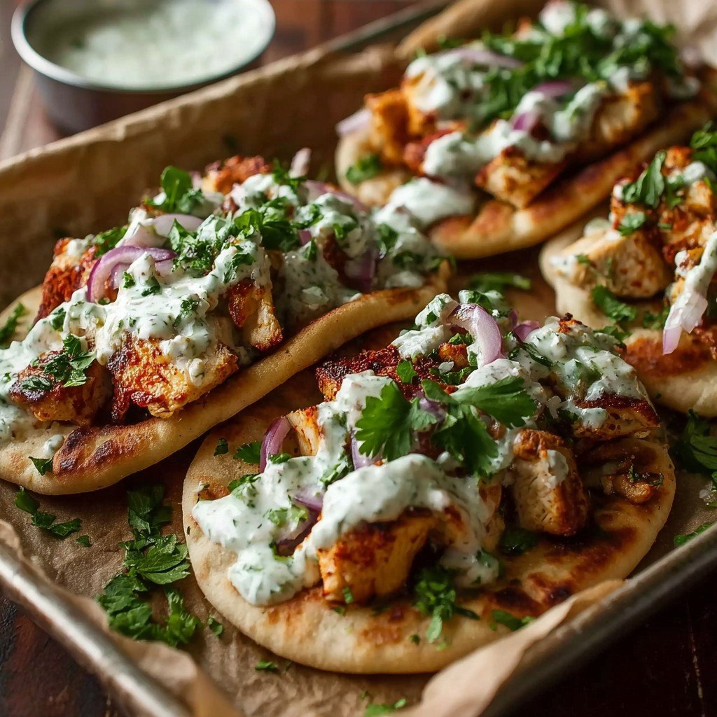 Sheet Pan Chicken Pitas with Herby Ranch Recipe