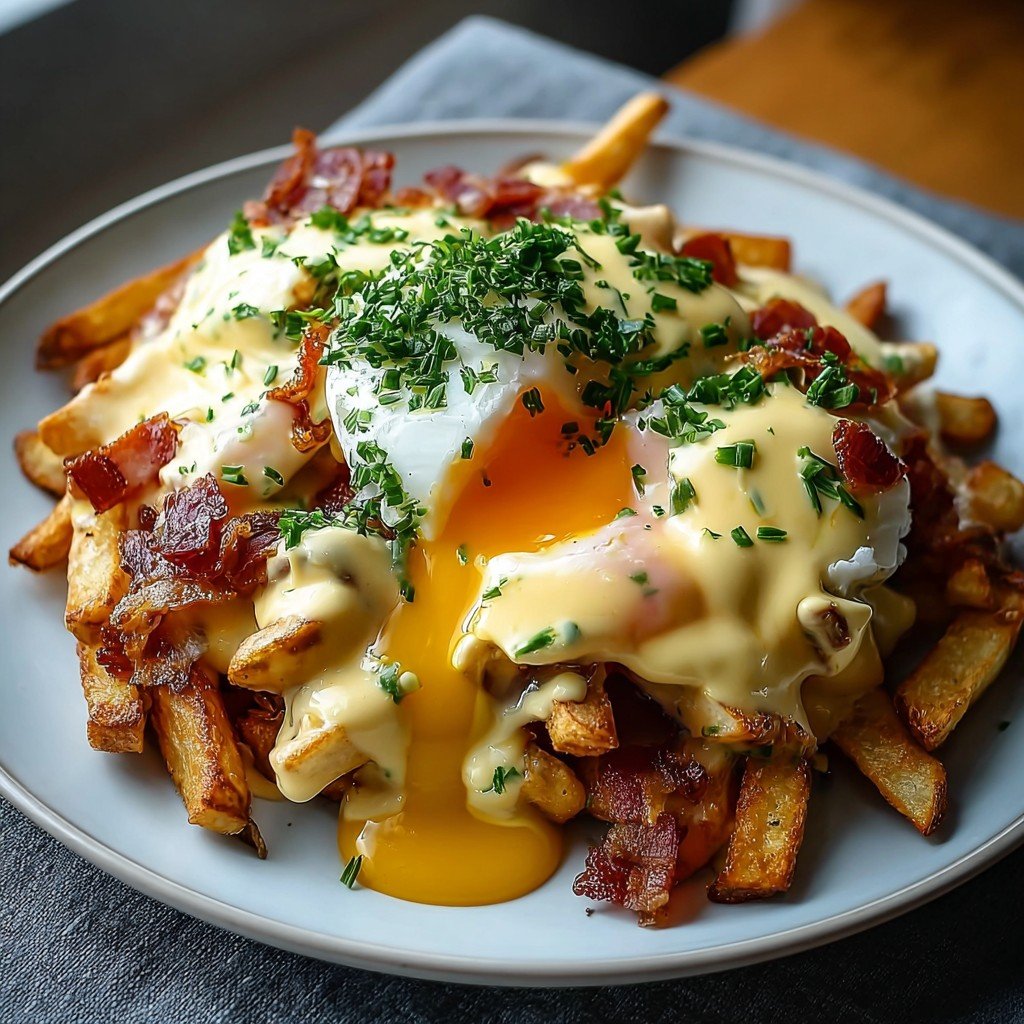 Ultimate Breakfast Poutine with Creamy Hollandaise Sauce