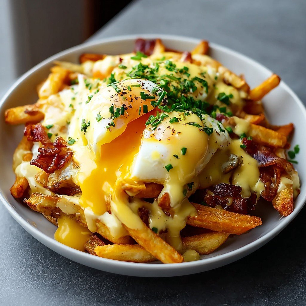 Ultimate Breakfast Poutine with Creamy Hollandaise Sauce