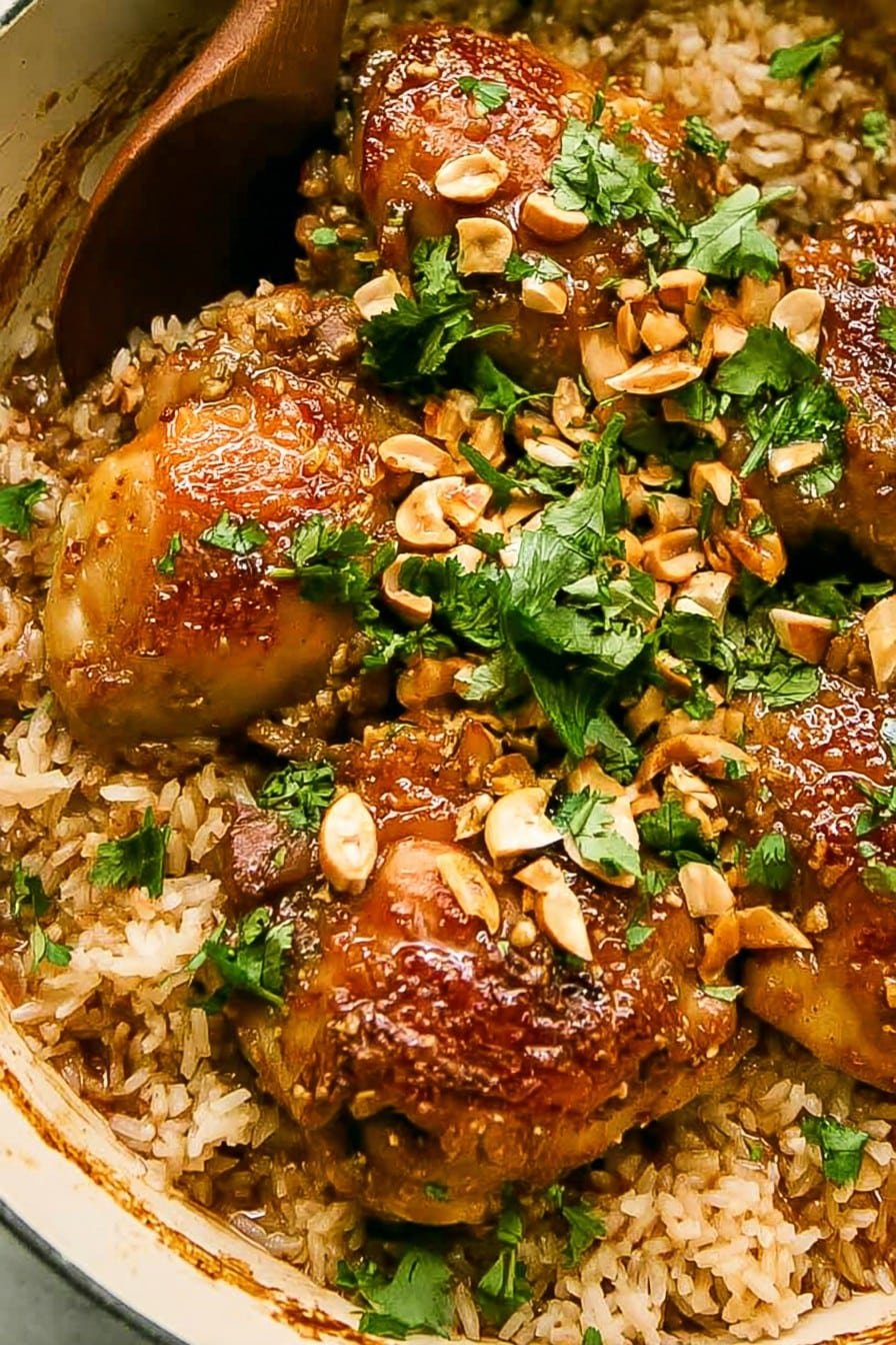 One Pot Hawaiian Chicken and Coconut Rice