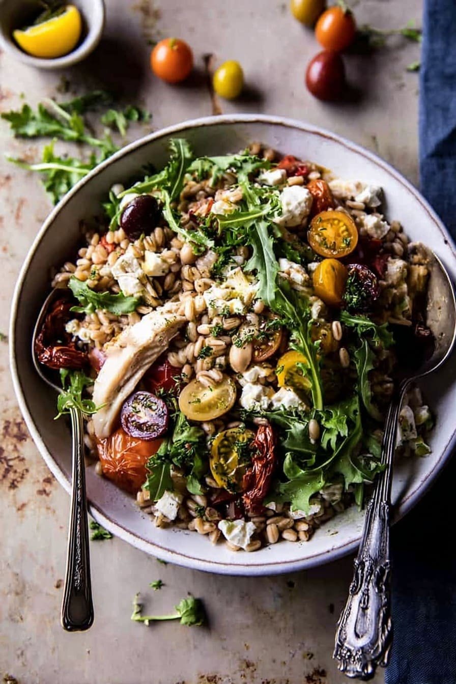 Mediterranean Chicken and Farro Salad