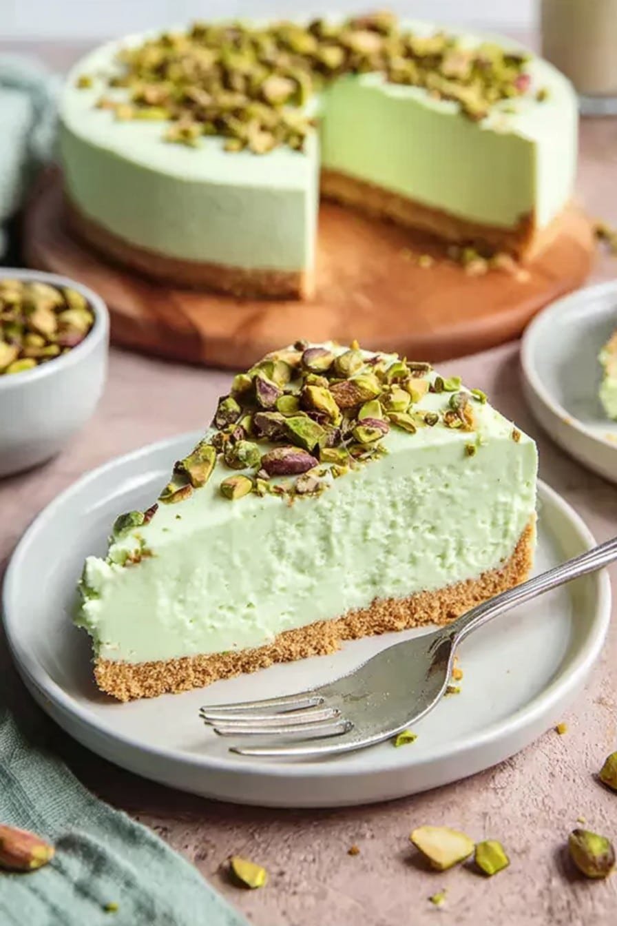 No Bake Pistachio Cheesecake