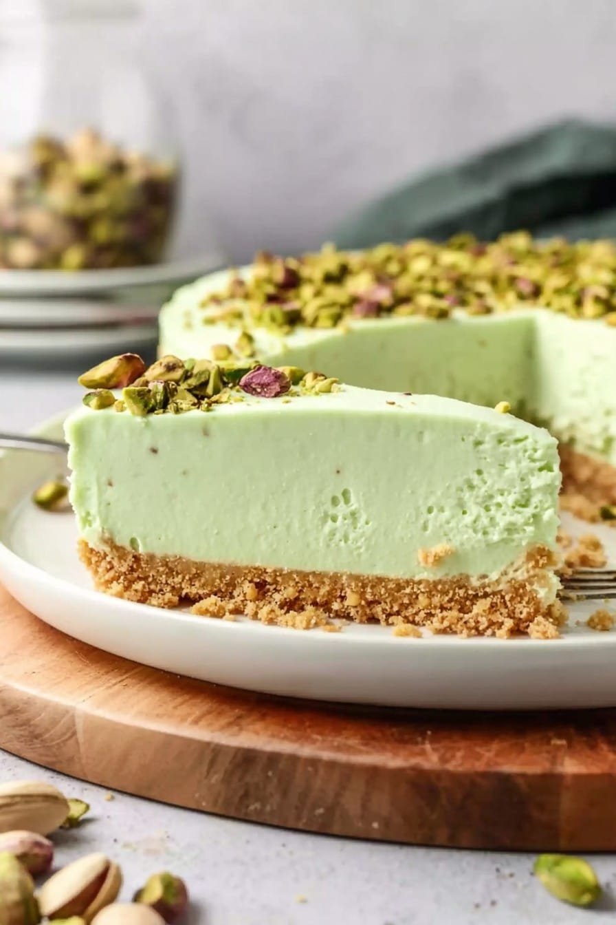 No Bake Pistachio Cheesecake