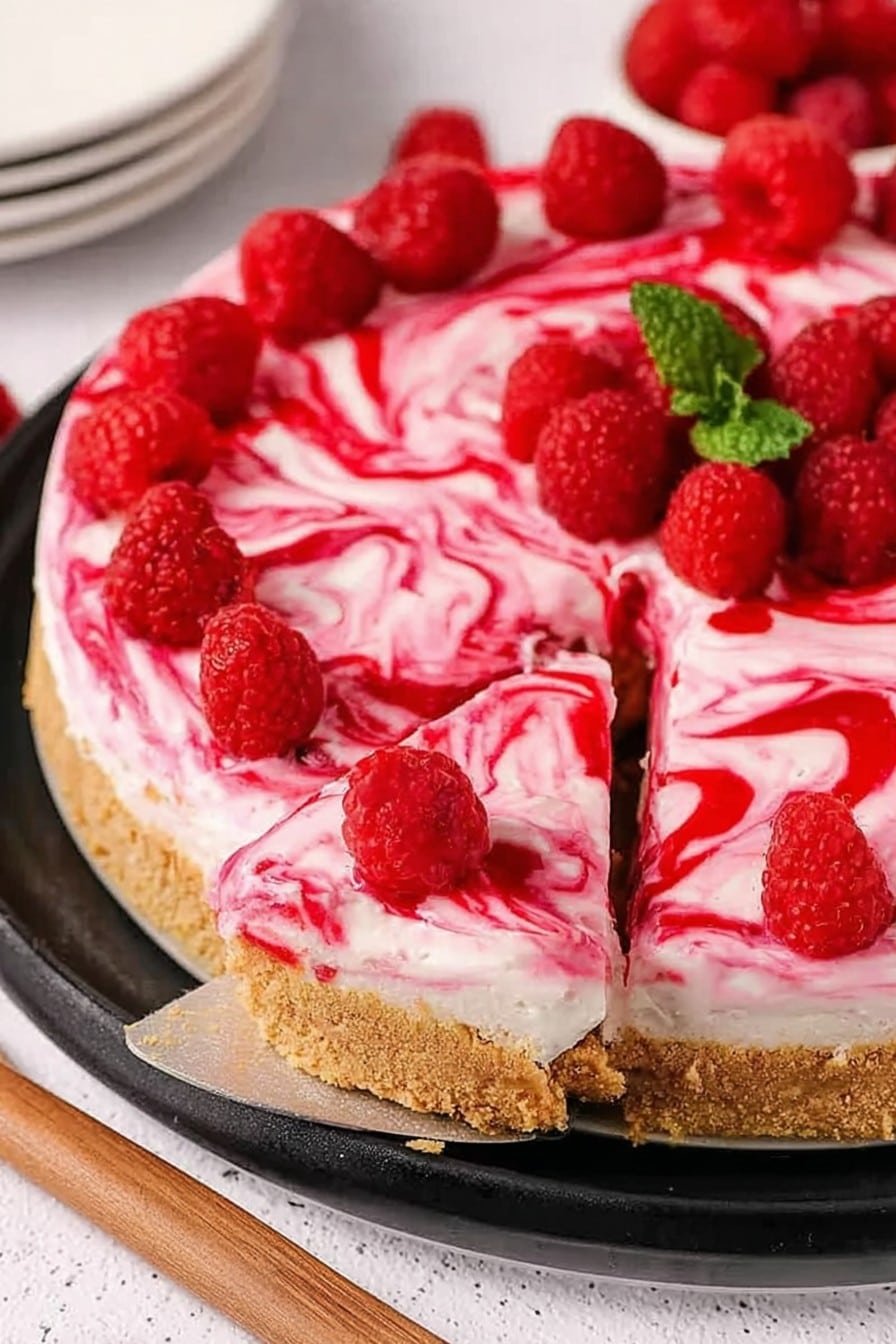 No Bake Raspberry Cheesecake